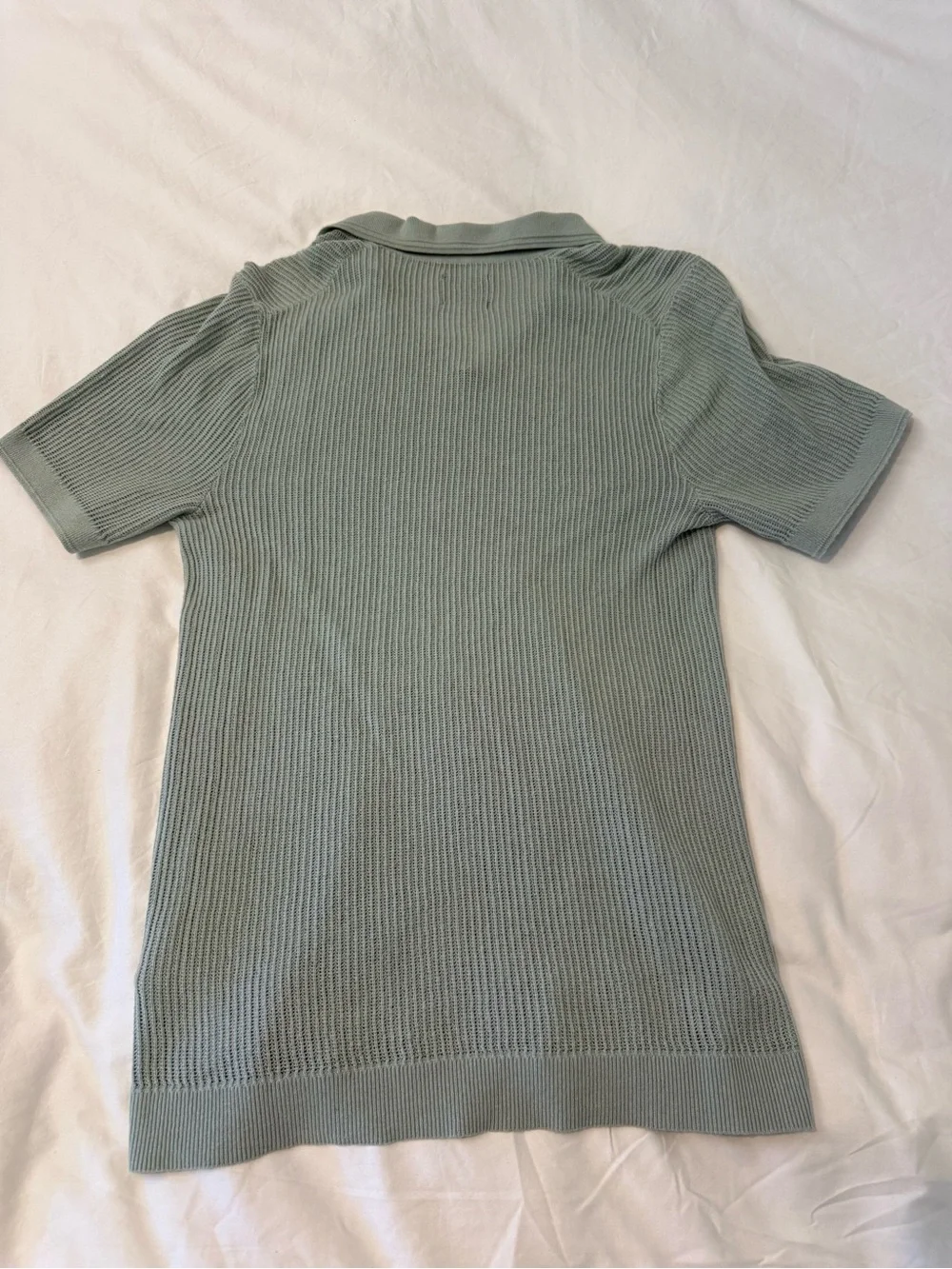 Abercrombie & Fitch Short-Sleeve V-Neck Polo Sweater - Sage